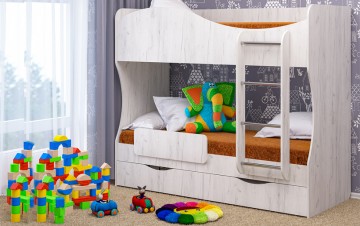 Двухъярусная Кровать «Кузя» С Ящиками